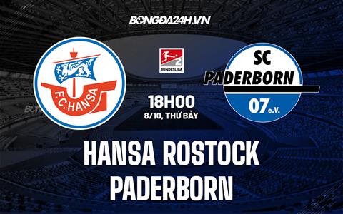 Nhận định Hansa Rostock vs Paderborn 18h00 ngày 8/10 (Hạng 2 Đức 2022/23)