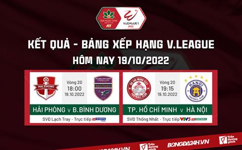 Kết quả - Bảng xếp hạng V.League 2022 hôm nay 19/10 mới cập nhật