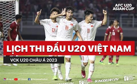 Lịch thi đấu của ĐT U20 Việt Nam tại VCK U20 châu Á 2023