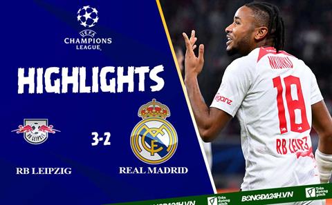 Video cúp C1 RB Leipzig vs Real Madrid: Nhà Vua gục ngã