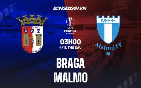 Nhận định Braga vs Malmo 3h00 ngày 4/11 (Europa League 2022/23)