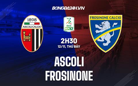 Nhận định, dự đoán Ascoli vs Frosinone 02h30 ngày 12/11 (Hạng 2 Italia 2022/23)