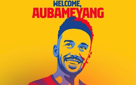 CHÍNH THỨC: Barca công bố tân binh Aubameyang
