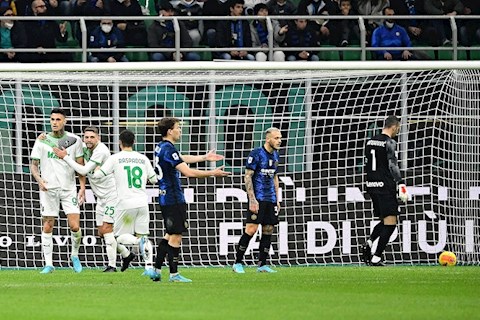 Những con số khó tin sau thất bại của Inter Milan trước Sassuolo