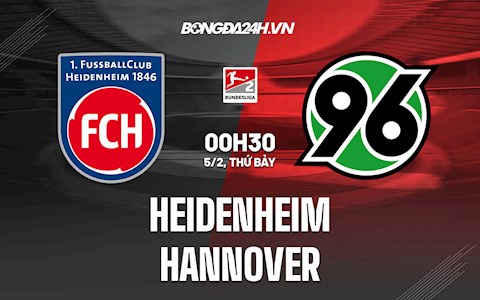 Nhận định, dự đoán Heidenheim vs Hannover 0h30 ngày 5/2 (Hạng 2 Đức 2021/22)