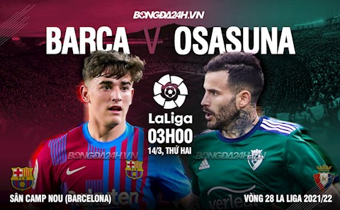 Nhận định bóng đá Barca vs Osasuna 3h00 ngày 14/3 (La Liga 2021/22)