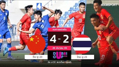 Thái Lan thua đậm Trung Quốc, đứng cuối BXH Dubai Cup sau giai đoạn 1
