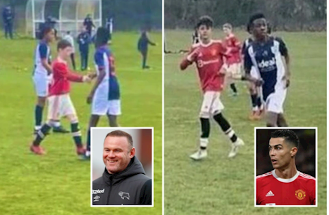 Con trai Rooney và Ronaldo cùng ghi bàn trong một trận đấu của MU