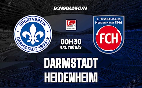 Nhận định, soi kèo Darmstadt vs Heidenheim 0h30 ngày 5/3 (Hạng 2 Đức 2021/22)