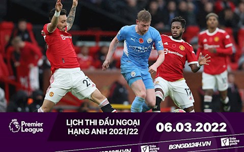 Lịch thi đấu Ngoại hạng Anh hôm nay 6/3: Cuộc nội chiến thành Manchester!