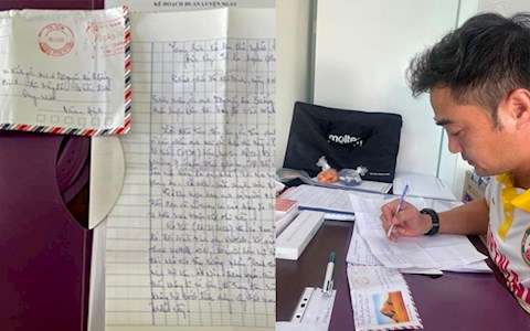 HLV Nguyễn Đức Thắng viết thư tay cảm ơn NHM Bình Định