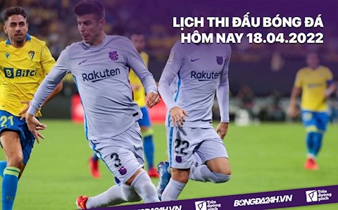 Lịch thi đấu bóng đá hôm nay 18/4/2022: Barca vs Cadiz; Napoli vs Roma