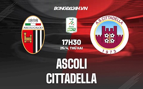 Nhận định,  Ascoli vs Cittadella 17h30 ngày 25/4 (Hạng 2 Italia 2021/22)