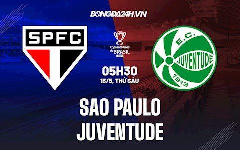 Nhận định,  Sao Paulo vs Juventude 5h30 ngày 13/5 (Cúp QG Brazil 2022)