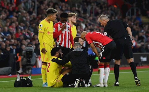 Sao Liverpool chấn thương sau trận thắng Southampton
