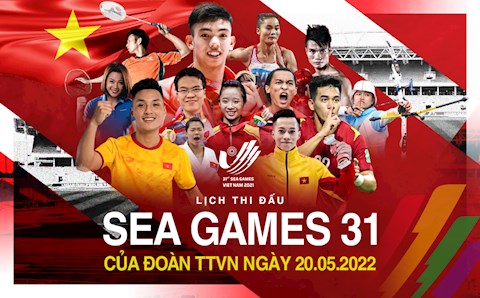 Lịch thi đấu SEA Games 31 ngày 20/5 của Đoàn TTVN: Futsal Việt Nam đấu Thái Lan