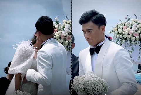 VIDEO: Bùi Tiến Dũng rơi nước mắt trong ngày cưới