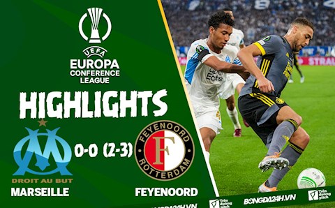 Video tổng hợp: Marseille vs Feyenoord lượt về bán kết Conference League 2022