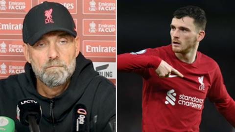 Klopp nói gì về tình huống Robertson bị trọng tài thúc cùi trỏ?