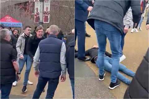 VIDEO: Fan Chelsea bị đấm bất tỉnh trước trận gặp West Ham 