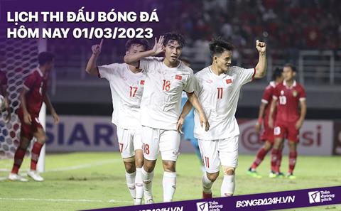 Lịch thi đấu bóng đá hôm nay 1/3/2023: U20 Việt Nam vs U20 Australia