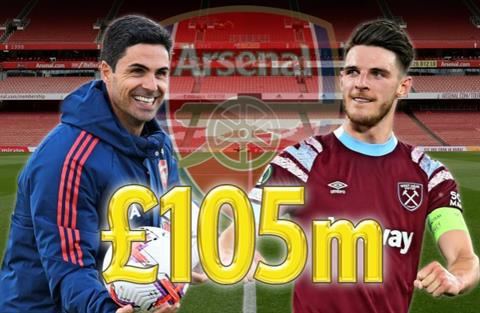 Arsenal nâng giá hỏi mua Declan Rice lên 105 triệu bảng