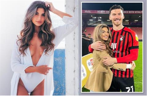 Người mẫu tuyệt đẹp kết hôn với tiền đạo của Bournemouth