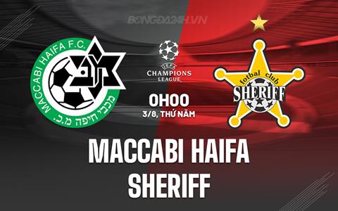 Nhận định Maccabi Haifa vs Sheriff 0h00 ngày 3/8 (Champions League 2023/24)