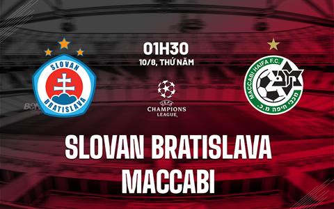 Nhận định Slovan Bratislava vs Maccabi Haifa 1h30 ngày 10/8 (Champions League 2023/24)