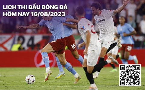 Lịch thi đấu bóng đá hôm nay 16/8 Siêu cúp châu Âu Man City - Sevilla