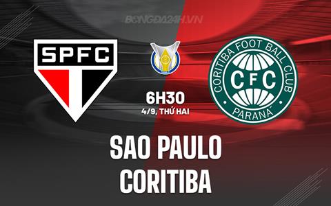 Nhận định bóng đá Sao Paulo vs Coritiba 6h30 ngày 4/9 (VĐQG Brazil 2023)