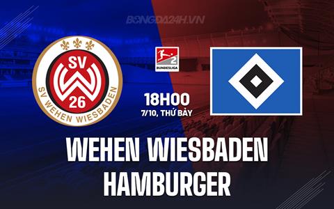 Nhận định Wehen Wiesbaden vs Hamburger 18h00 ngày 7/10 (Hạng 2 Đức 2023/24)