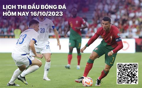 Lịch thi đấu bóng đá hôm nay 16/10 rạng sáng mai 17/10/2023