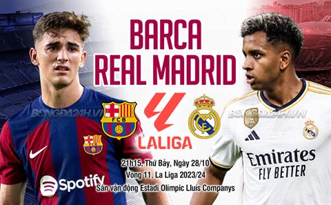 Nhận định Barcelona vs Real Madrid (21h15 ngày 28/10): Dớp sân nhà đe dọa thầy trò Xavi