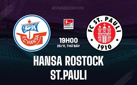 Nhận định Hansa Rostock vs St Pauli 19h00 ngày 25/11 (Hạng 2 Đức 2023/24)
