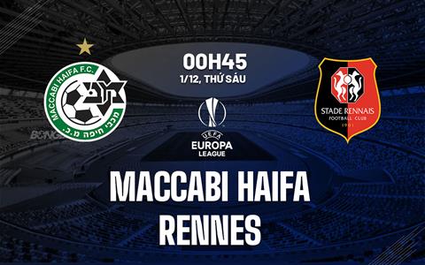 Nhận định Maccabi Haifa vs Rennes 0h45 ngày 1/12 (Bảng F Europa League 2023/24)