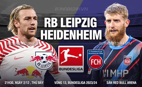 Nhận định bóng đá Leipzig vs Heidenheim 21h30 ngày 2/12 (Bundesliga 2023/24)