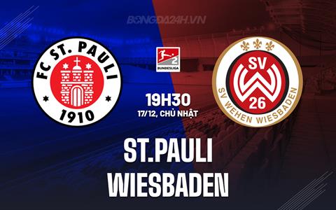 Nhận định St.Pauli vs Wiesbaden 19h30 ngày 17/12 (Hạng 2 Đức 2023/24)