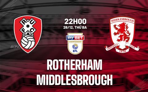Nhận định Rotherham vs Middlesbrough 22h00 ngày 26/12 (Hạng nhất Anh 2023/24)