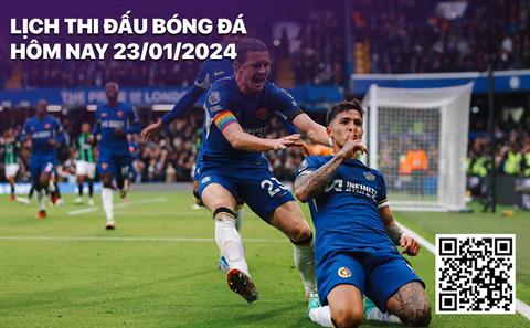 Lịch thi đấu bóng đá hôm nay 23/1 rạng sáng mai 24/1/2024
