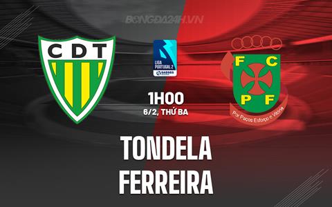 Nhận định Tondela vs Ferreira 1h00 ngày 6/2 (Hạng 2 Bồ Đào Nha 2023/24)