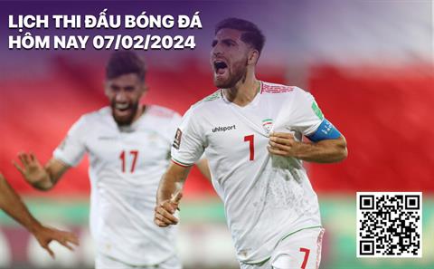 Lịch thi đấu bóng đá hôm nay 7/2/2024: Iran vs Qatar