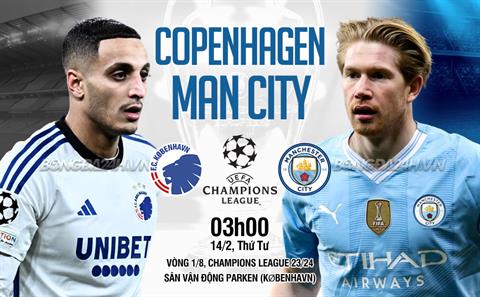 Nhận định Copenhagen vs Man City (3h00 ngày 14/2): Không dễ cho nhà ĐKVĐ