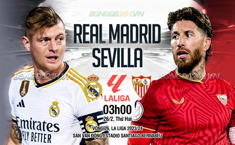 Nhận định Real Madrid vs Sevilla (03h00 ngày 26/2): Tìm lại niềm vui