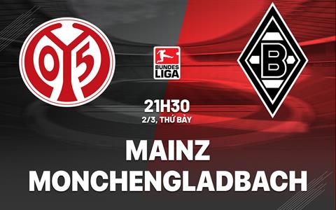 Nhận định bóng đá Mainz vs Monchengladbach 21h30 ngày 2/3 (Bundesliga 2023/24)