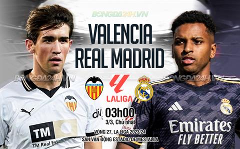 Nhận định Valencia vs Real Madrid (03h00 ngày 3/3): Hiểm địa Mestalla