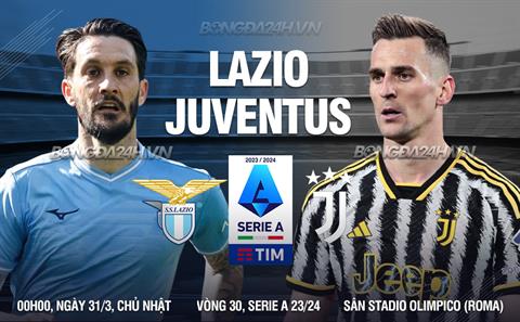 Nhận định bóng đá Lazio vs Juventus 0h00 ngày 31/3 (Serie A 2023/24)