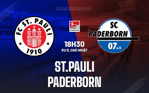 Nhận định bóng đá St.Pauli vs Paderborn 18h30 ngày 31/3 (Hạng 2 Đức 2023/24)