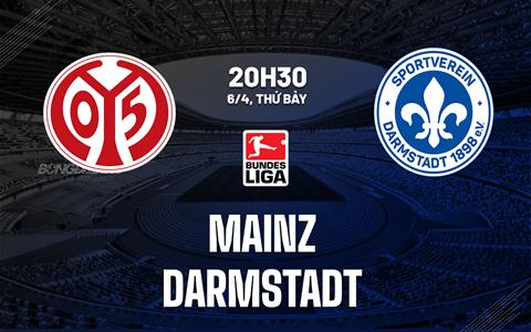 Nhận định bóng đá Mainz vs Darmstadt 20h30 ngày 6/4 (Bundesliga 2023/24)