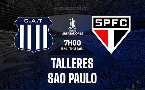 Nhận định Talleres vs Sao Paulo 7h00 ngày 5/4 (Copa Libertadores 2024)